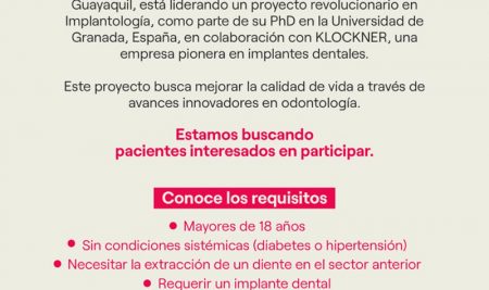 Convocatoria de pacientes para Proyecto Innovador en Odontología